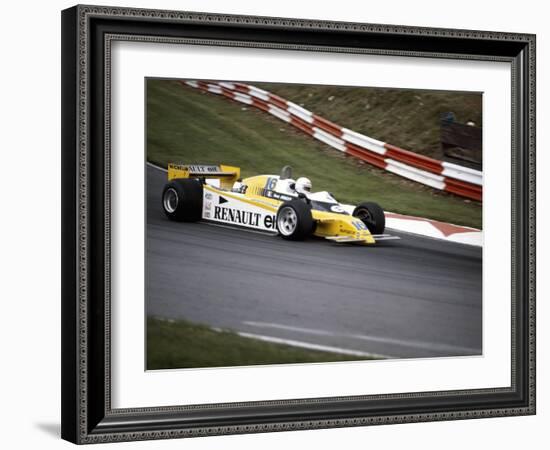 Rene Arnoux Racing a Renault Re20, British Grand Prix, Brands Hatch, 1980-null-Framed Photographic Print