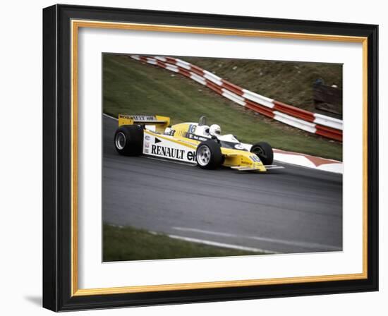 Rene Arnoux Racing a Renault Re20, British Grand Prix, Brands Hatch, 1980-null-Framed Photographic Print