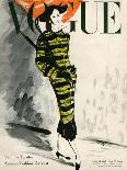 Vogue Cover - March 1917 - Dachshund Stroll-René R. Bouché-Art Print