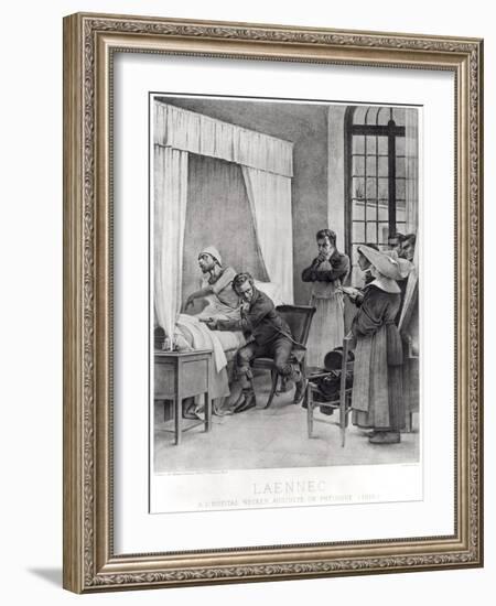 Rene Theophile Hyacinthe Laennec Listening to the Chest of a Man with Consumption, 1816-Theobald Chartran-Framed Giclee Print