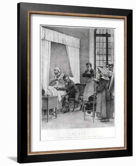 Rene Theophile Hyacinthe Laennec Listening to the Chest of a Man with Consumption, 1816-Theobald Chartran-Framed Giclee Print