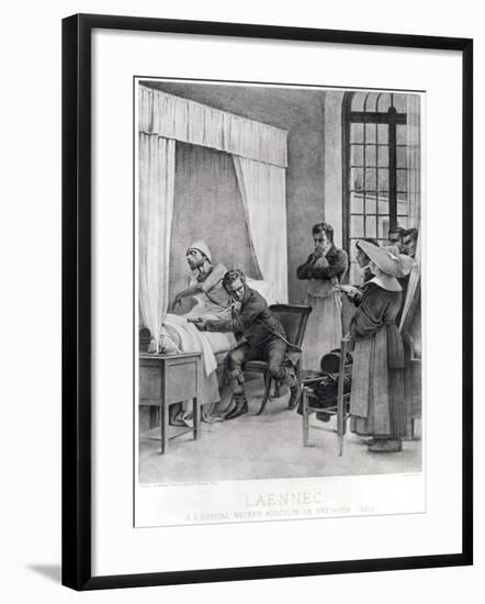 Rene Theophile Hyacinthe Laennec Listening to the Chest of a Man with Consumption, 1816-Theobald Chartran-Framed Giclee Print