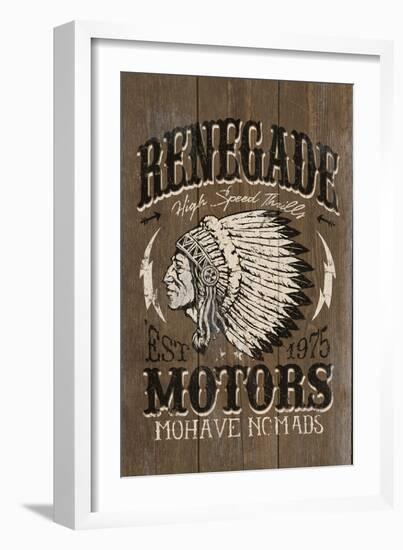 Renegade Motors - Vintage Wooden Sign-Lantern Press-Framed Art Print