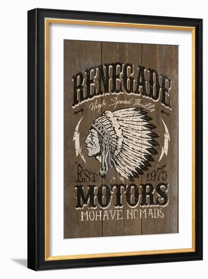 Renegade Motors - Vintage Wooden Sign-Lantern Press-Framed Art Print