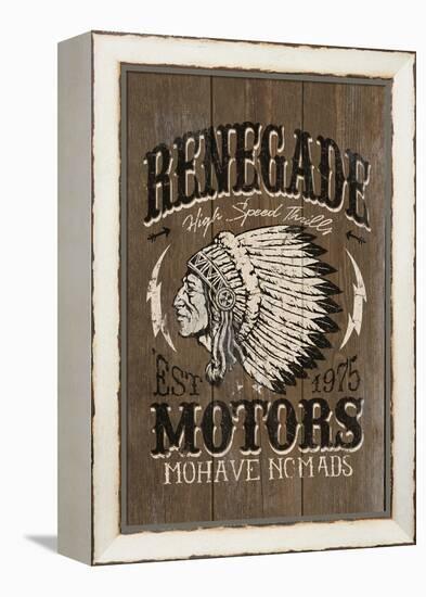 Renegade Motors - Vintage Wooden Sign-Lantern Press-Framed Stretched Canvas