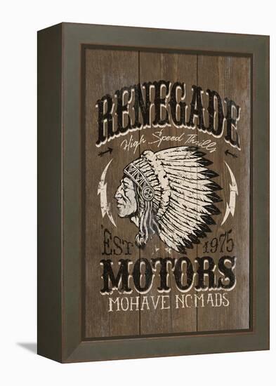 Renegade Motors - Vintage Wooden Sign-Lantern Press-Framed Stretched Canvas