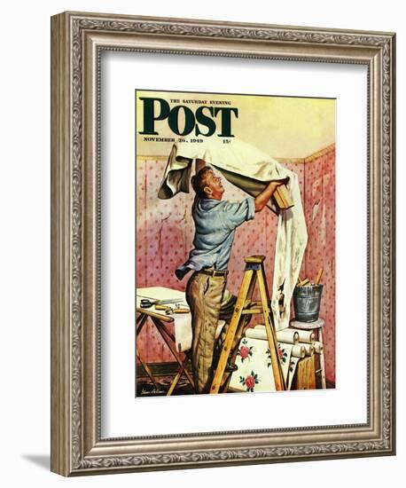 "Renegade Wallpaper," Saturday Evening Post Cover, November 26, 1949-Stevan Dohanos-Framed Giclee Print