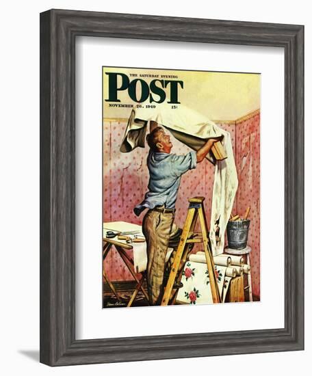 "Renegade Wallpaper," Saturday Evening Post Cover, November 26, 1949-Stevan Dohanos-Framed Giclee Print