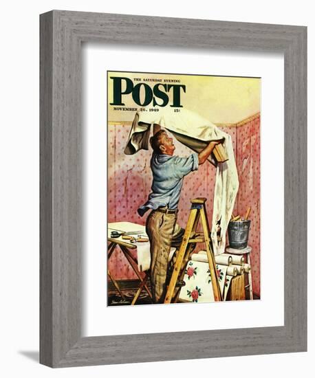 "Renegade Wallpaper," Saturday Evening Post Cover, November 26, 1949-Stevan Dohanos-Framed Giclee Print