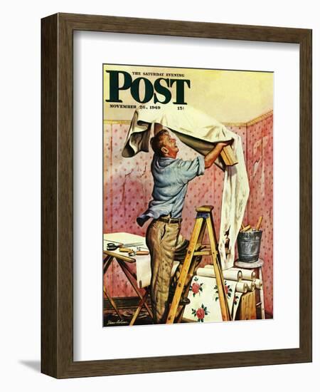 "Renegade Wallpaper," Saturday Evening Post Cover, November 26, 1949-Stevan Dohanos-Framed Giclee Print