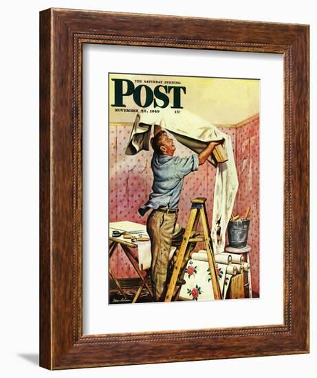 "Renegade Wallpaper," Saturday Evening Post Cover, November 26, 1949-Stevan Dohanos-Framed Giclee Print