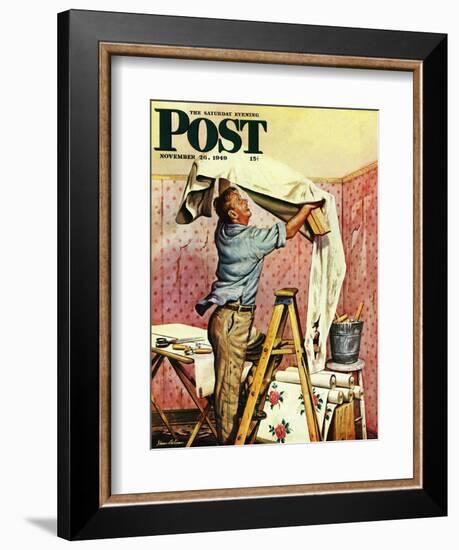 "Renegade Wallpaper," Saturday Evening Post Cover, November 26, 1949-Stevan Dohanos-Framed Giclee Print