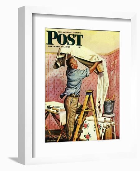 "Renegade Wallpaper," Saturday Evening Post Cover, November 26, 1949-Stevan Dohanos-Framed Giclee Print