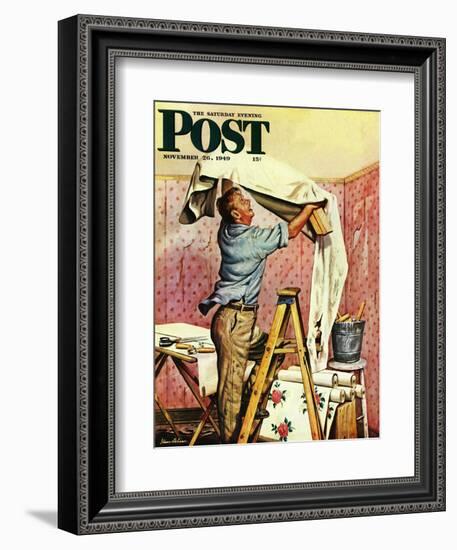 "Renegade Wallpaper," Saturday Evening Post Cover, November 26, 1949-Stevan Dohanos-Framed Giclee Print