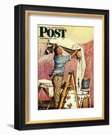 "Renegade Wallpaper," Saturday Evening Post Cover, November 26, 1949-Stevan Dohanos-Framed Giclee Print