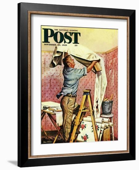 "Renegade Wallpaper," Saturday Evening Post Cover, November 26, 1949-Stevan Dohanos-Framed Giclee Print