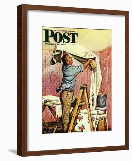 "Renegade Wallpaper," Saturday Evening Post Cover, November 26, 1949-Stevan Dohanos-Framed Giclee Print