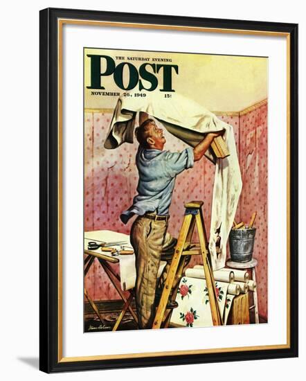 "Renegade Wallpaper," Saturday Evening Post Cover, November 26, 1949-Stevan Dohanos-Framed Giclee Print