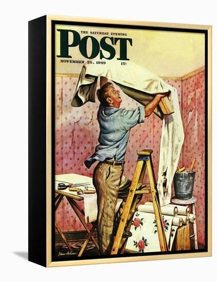 "Renegade Wallpaper," Saturday Evening Post Cover, November 26, 1949-Stevan Dohanos-Framed Premier Image Canvas