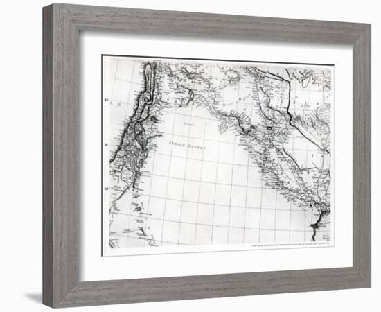 Rennell's Map of the Syrian Desert, Dated 1809, Published 1831-null-Framed Giclee Print