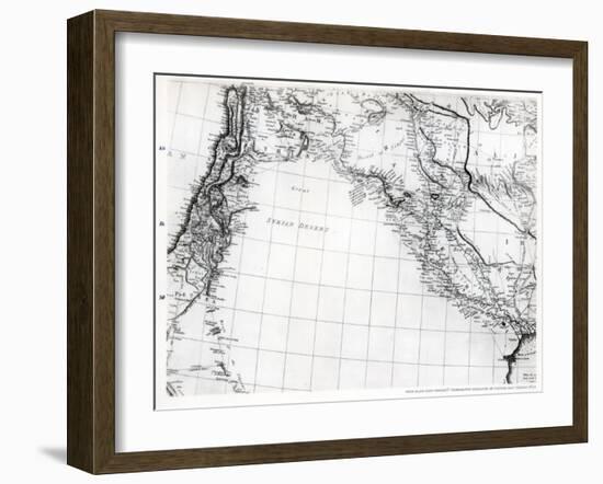 Rennell's Map of the Syrian Desert, Dated 1809, Published 1831-null-Framed Giclee Print