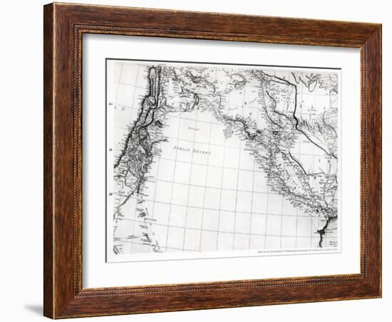 Rennell's Map of the Syrian Desert, Dated 1809, Published 1831-null-Framed Giclee Print