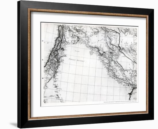 Rennell's Map of the Syrian Desert, Dated 1809, Published 1831-null-Framed Giclee Print