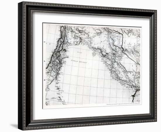 Rennell's Map of the Syrian Desert, Dated 1809, Published 1831-null-Framed Giclee Print