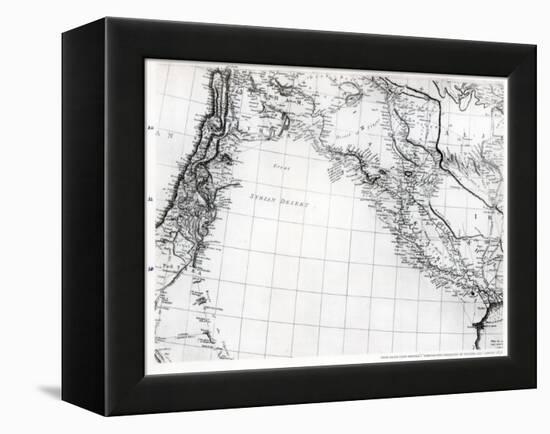 Rennell's Map of the Syrian Desert, Dated 1809, Published 1831-null-Framed Premier Image Canvas