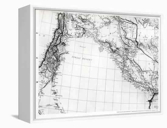 Rennell's Map of the Syrian Desert, Dated 1809, Published 1831-null-Framed Premier Image Canvas