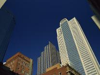 Old Brick Building Contrasts with Modern Skyscrapers in Dallas, Texas, USA-Rennie Christopher-Photographic Print