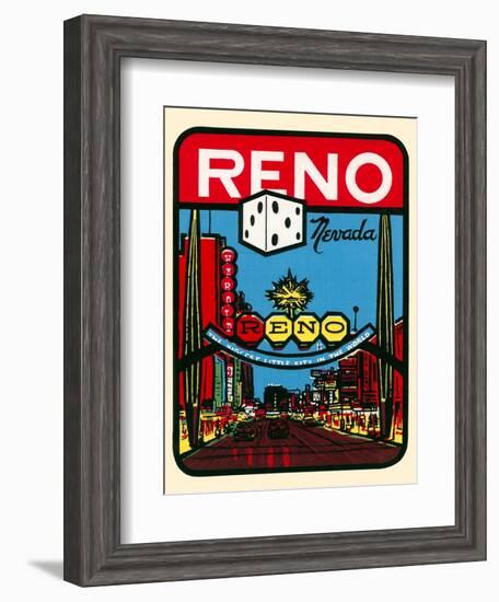 Reno, Nevada Decal-null-Framed Art Print