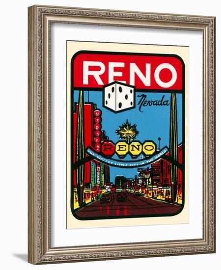 Reno, Nevada Decal-null-Framed Art Print