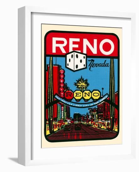 Reno, Nevada Decal-null-Framed Art Print