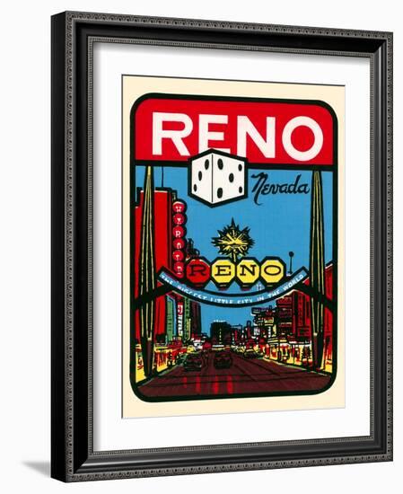 Reno, Nevada Decal-null-Framed Art Print