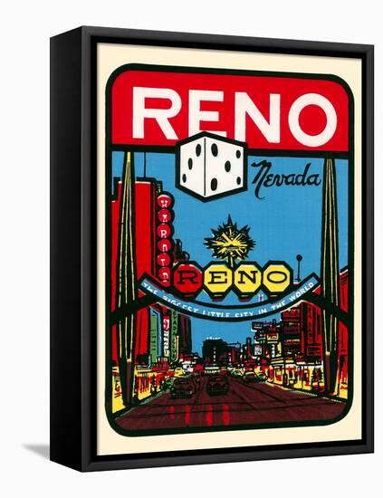 Reno, Nevada Decal-null-Framed Stretched Canvas