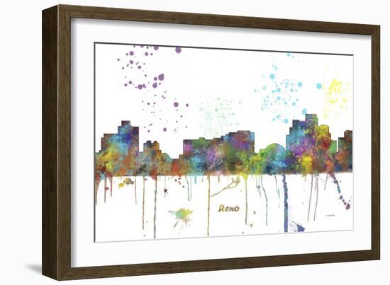 Reno Nevada Skyline MCLR 1-Marlene Watson-Framed Giclee Print