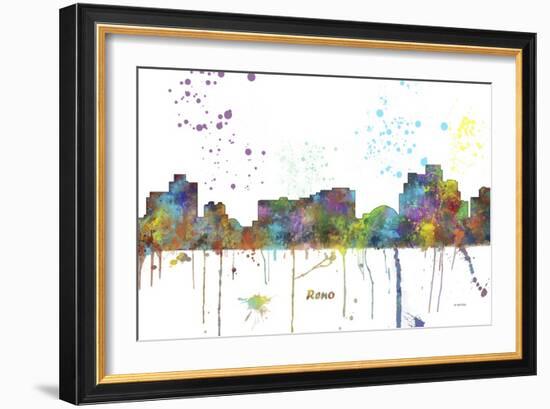 Reno Nevada Skyline MCLR 1-Marlene Watson-Framed Giclee Print