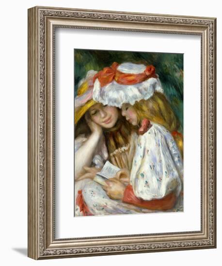 Renoir: Two Girls Reading-Pierre-Auguste Renoir-Framed Giclee Print