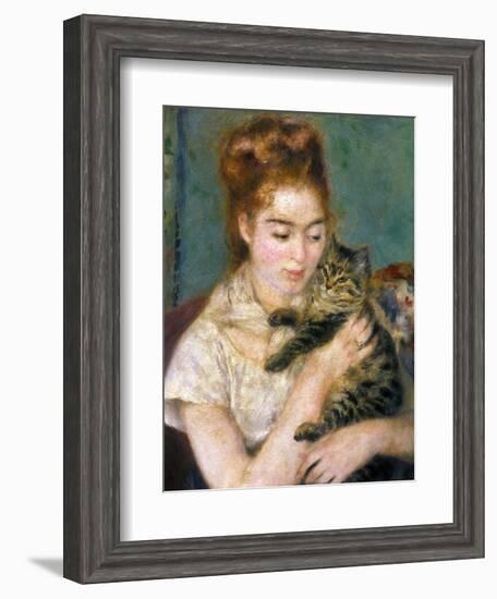 Renoir: Woman With A Cat-Pierre-Auguste Renoir-Framed Giclee Print