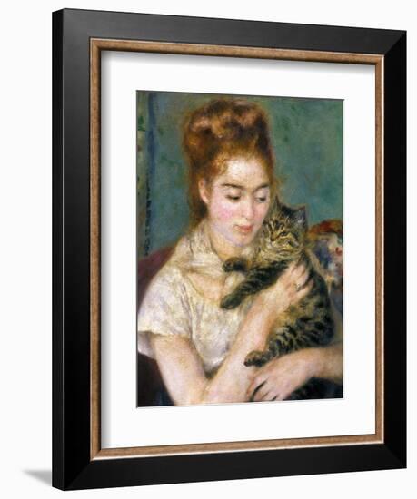 Renoir: Woman With A Cat-Pierre-Auguste Renoir-Framed Giclee Print