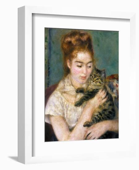 Renoir: Woman With A Cat-Pierre-Auguste Renoir-Framed Giclee Print