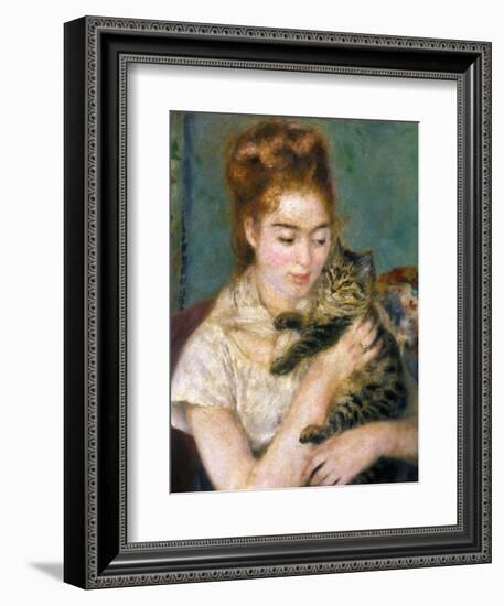 Renoir: Woman With A Cat-Pierre-Auguste Renoir-Framed Giclee Print