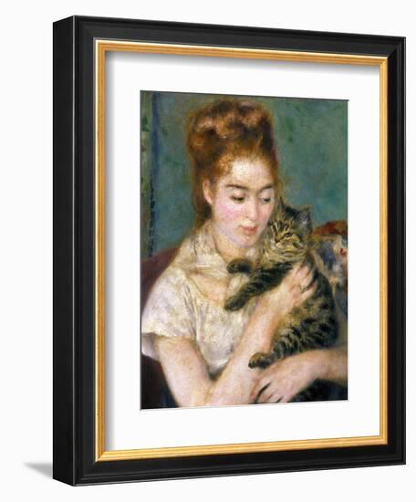 Renoir: Woman With A Cat-Pierre-Auguste Renoir-Framed Giclee Print