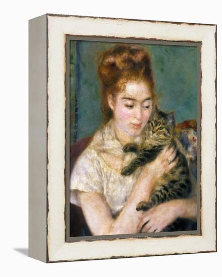 Renoir: Woman With A Cat-Pierre-Auguste Renoir-Framed Premier Image Canvas