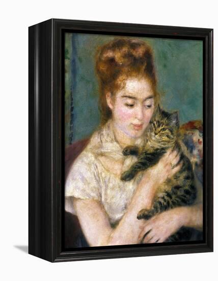 Renoir: Woman With A Cat-Pierre-Auguste Renoir-Framed Premier Image Canvas