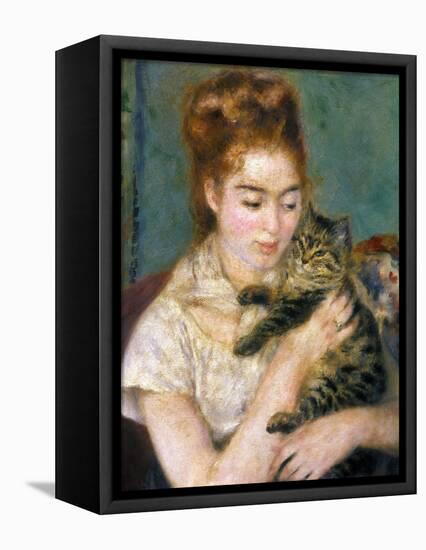 Renoir: Woman With A Cat-Pierre-Auguste Renoir-Framed Premier Image Canvas