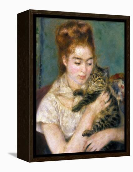 Renoir: Woman With A Cat-Pierre-Auguste Renoir-Framed Premier Image Canvas