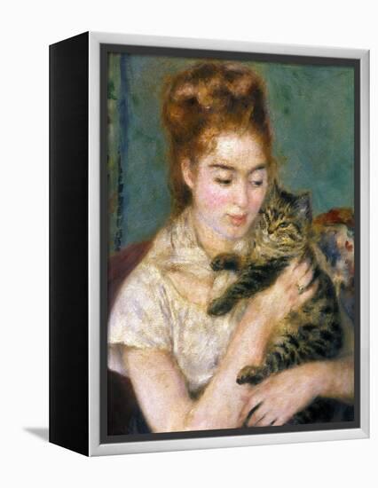 Renoir: Woman With A Cat-Pierre-Auguste Renoir-Framed Premier Image Canvas