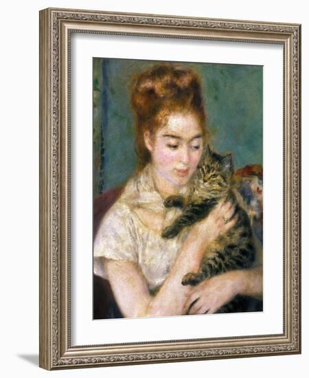 Renoir: Woman With A Cat-Pierre-Auguste Renoir-Framed Giclee Print